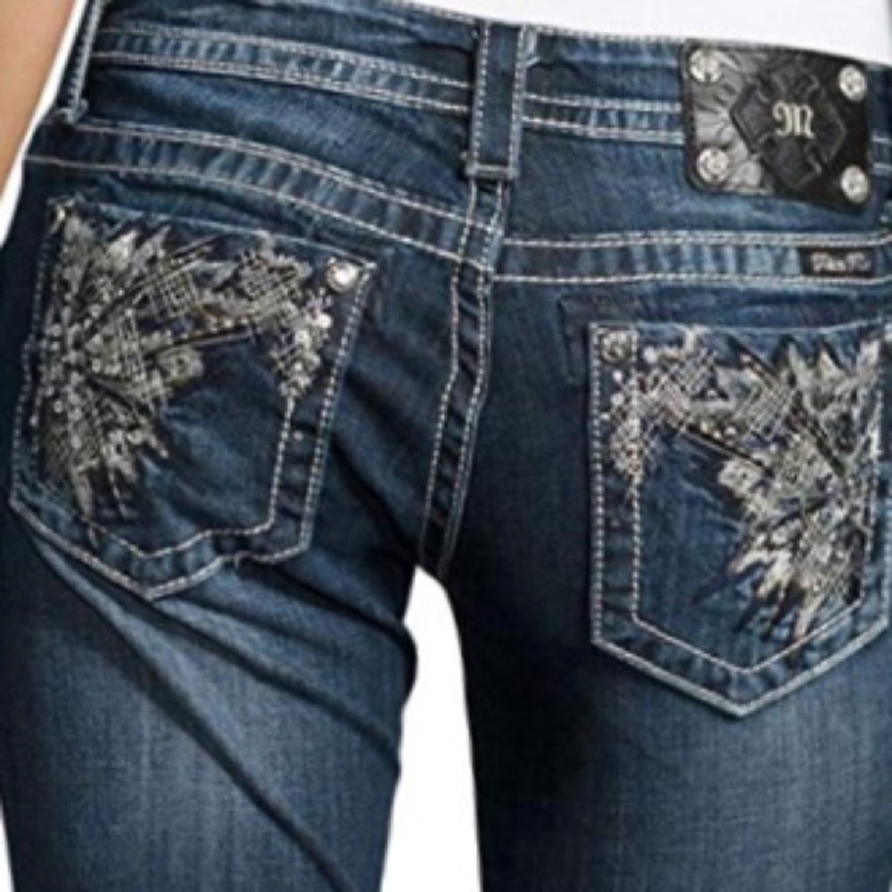 Miss me boot cut jeans with rhinestones